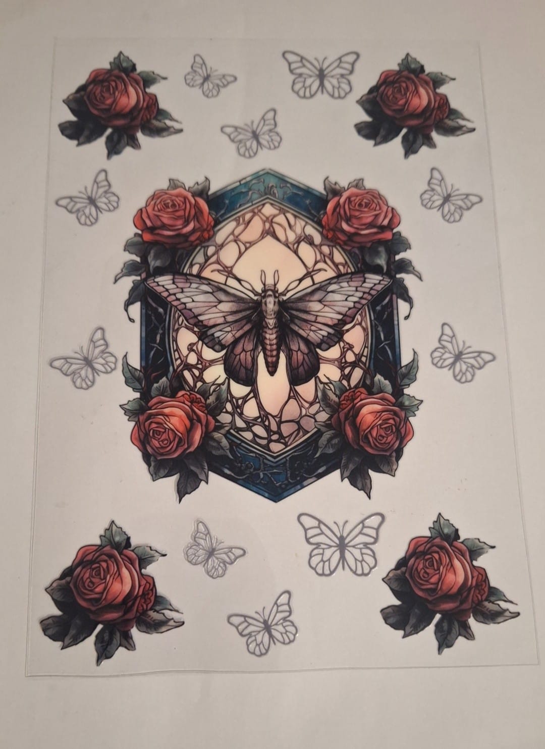 Dark butterfly/ red roses A5 bookcovers