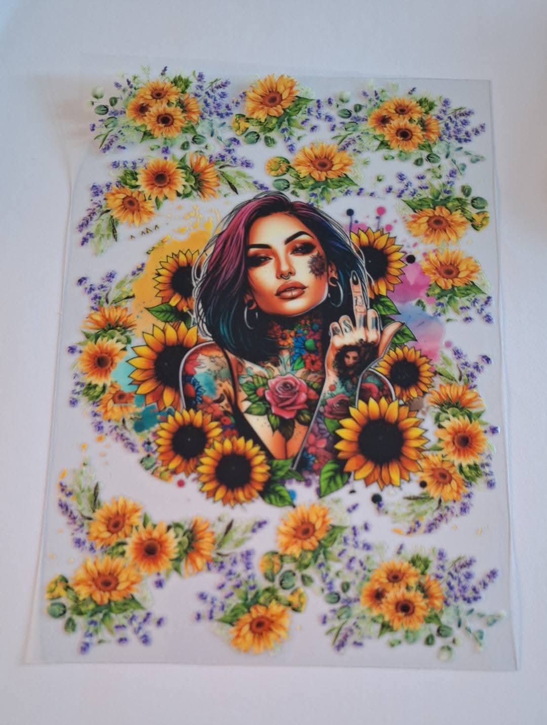 Tattoo Sunflower Lady A5 Bookcover