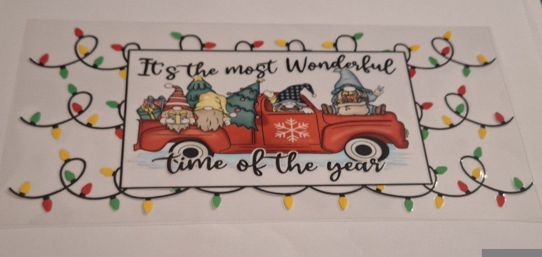Its the most wonderful time of the year christmas truck 16oz libbey cup wrap