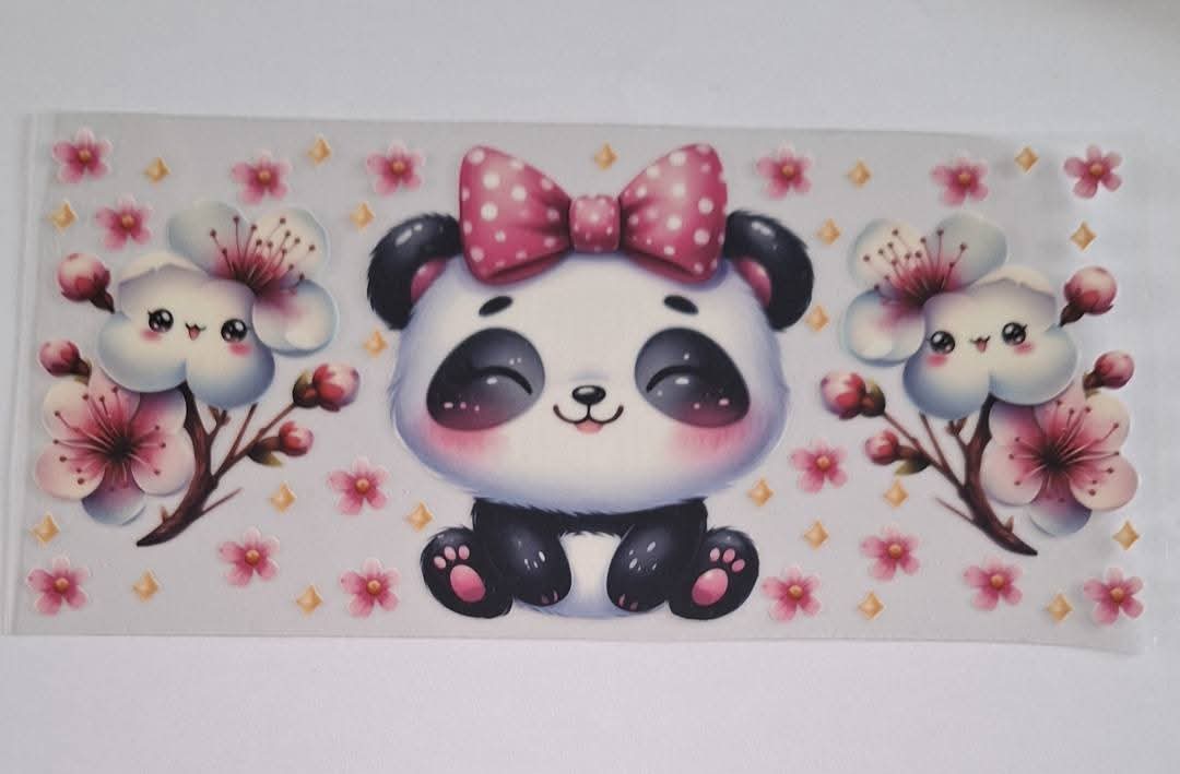 Cute panda 16oz libbey cup wrap