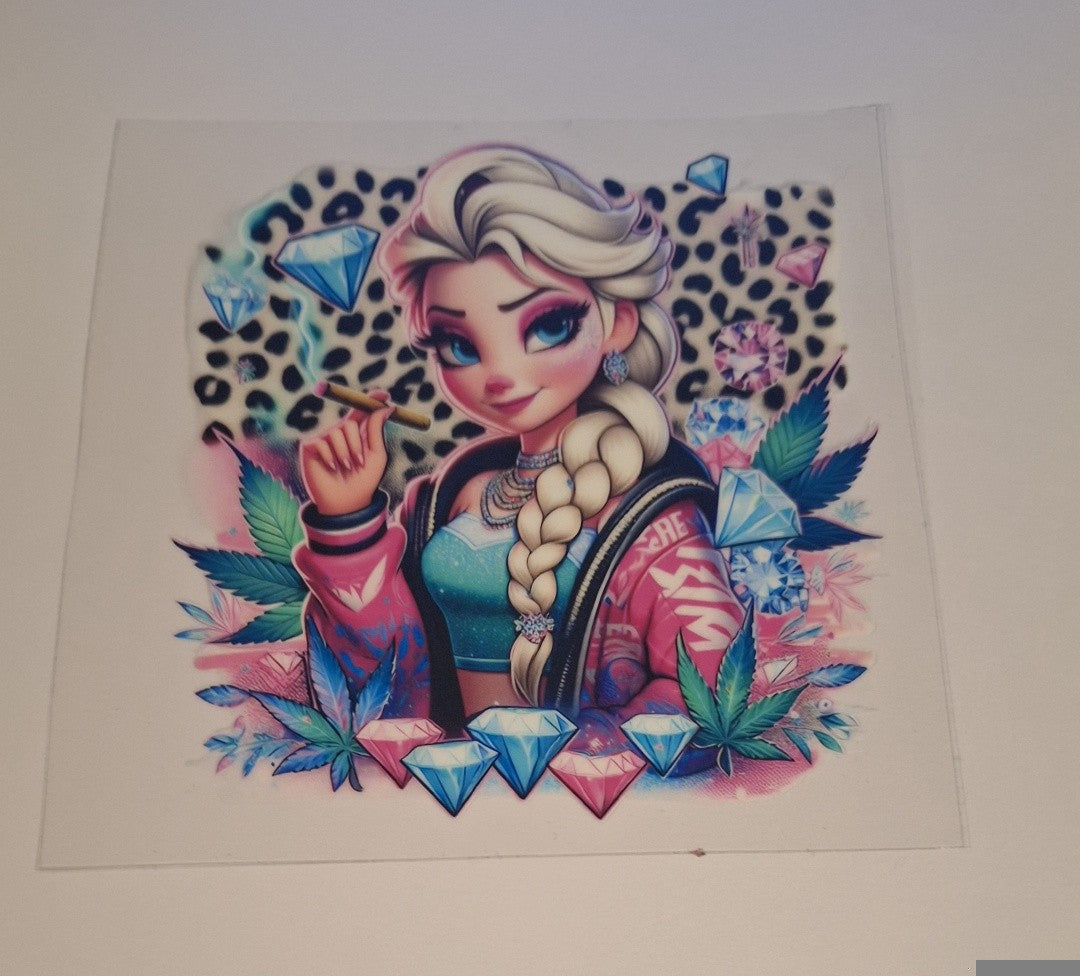 Girl smoker Uvdtf pocket Size Decals