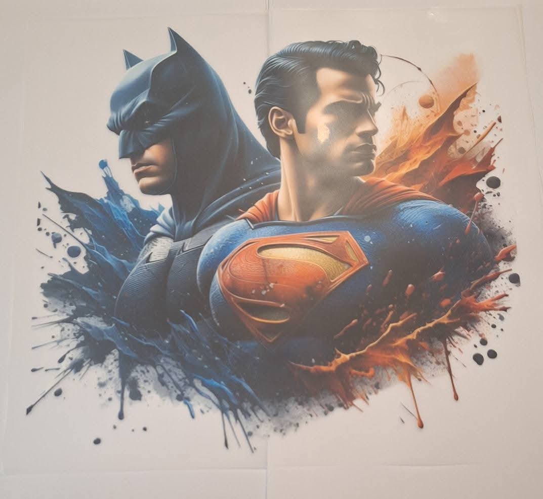 Batman & superman dtf large Heat transfer