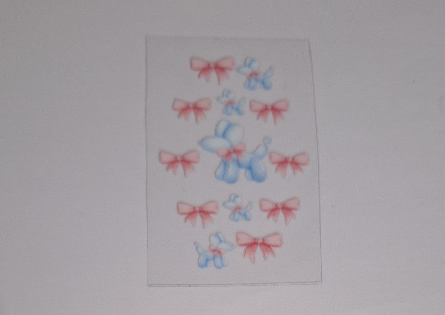 Balloon dog with bows Motel keychain Decals