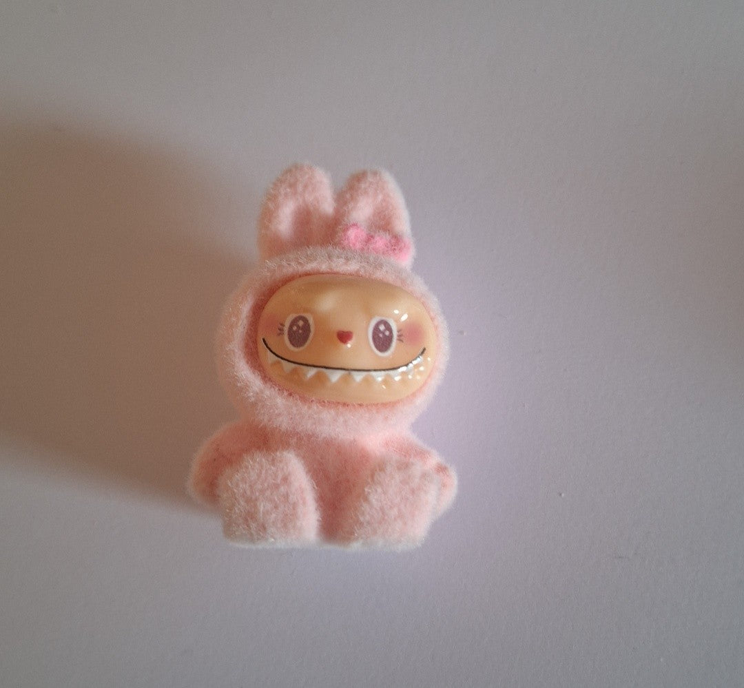 Large 3d labubu light pink felt feel beads