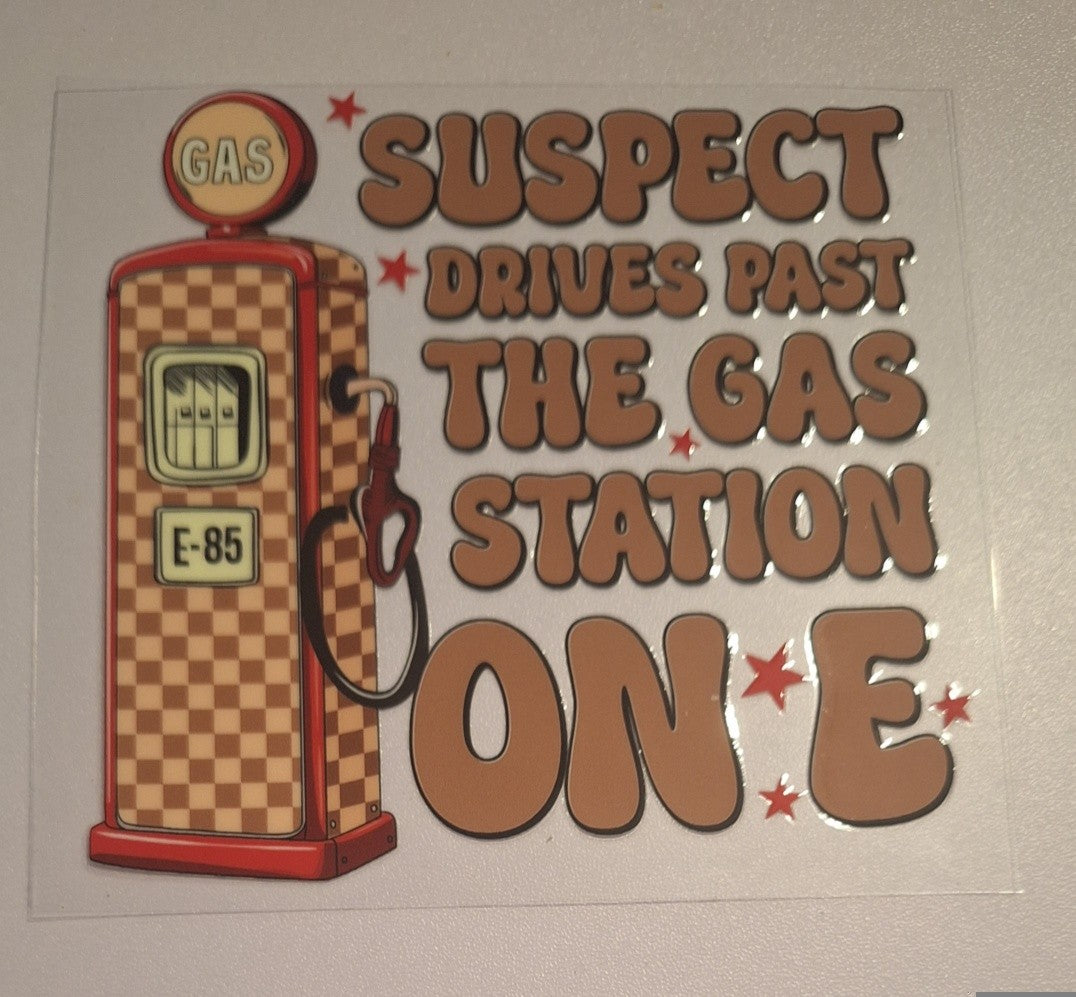 Suspect drives past the gas station on e Uvdtf decals