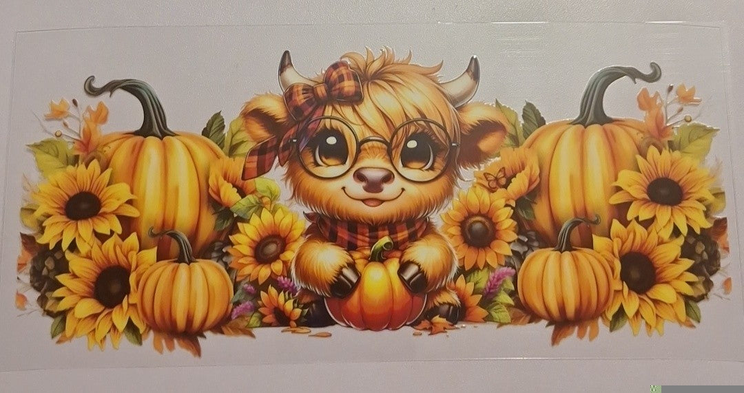 Pumpking cow style 2 16oz Libbey Cup Wrap