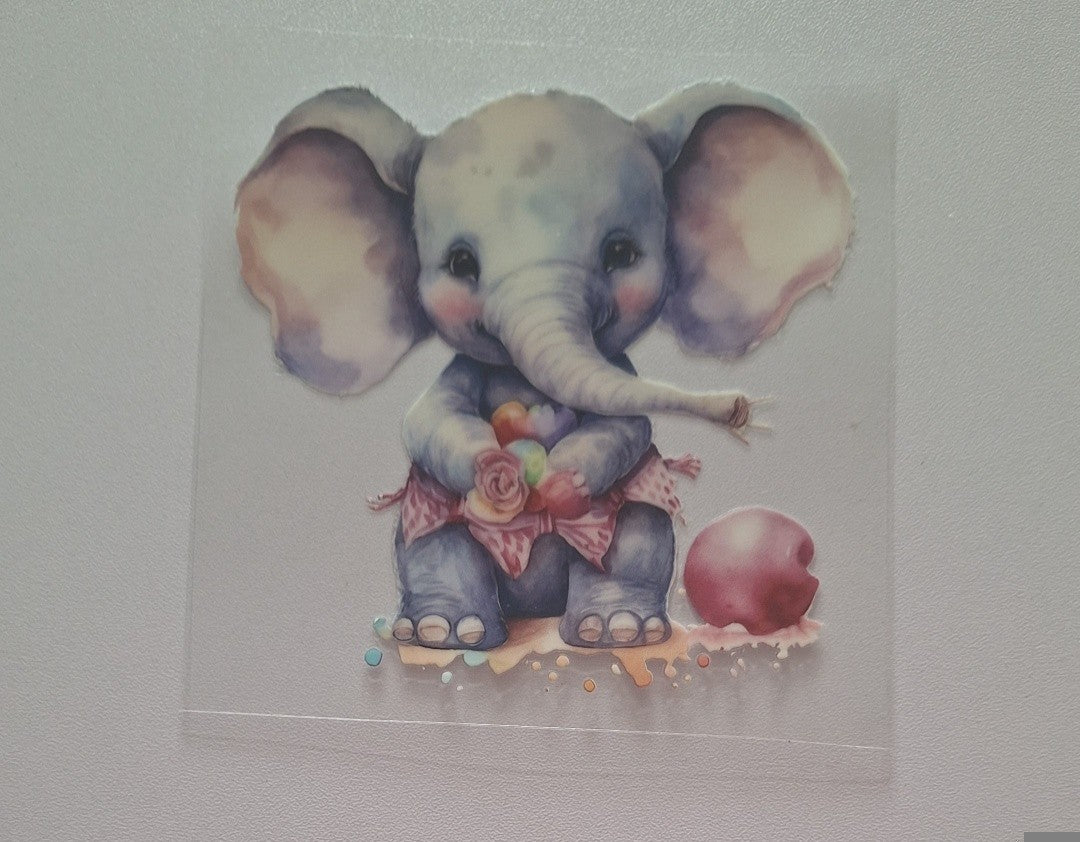 Cute elephant & ball Uvdtf decals