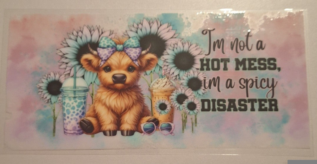 Im not a hot mess, im a spicy disaster 16oz Libbey Cup Wrap