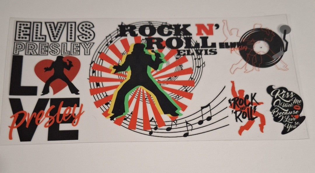 Rock n roll elvis 16oz libbey cup wrap
