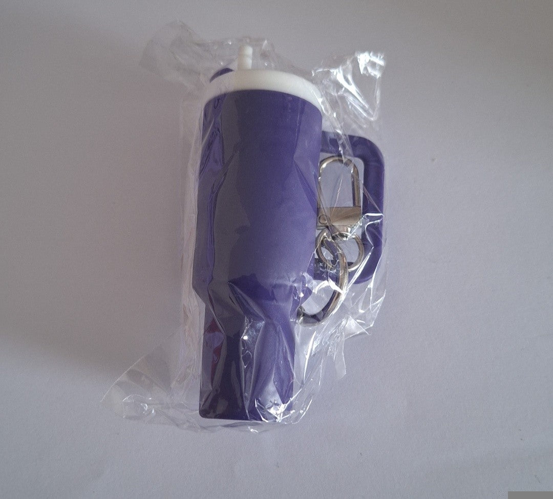Dark purple mini stanley cup keychain