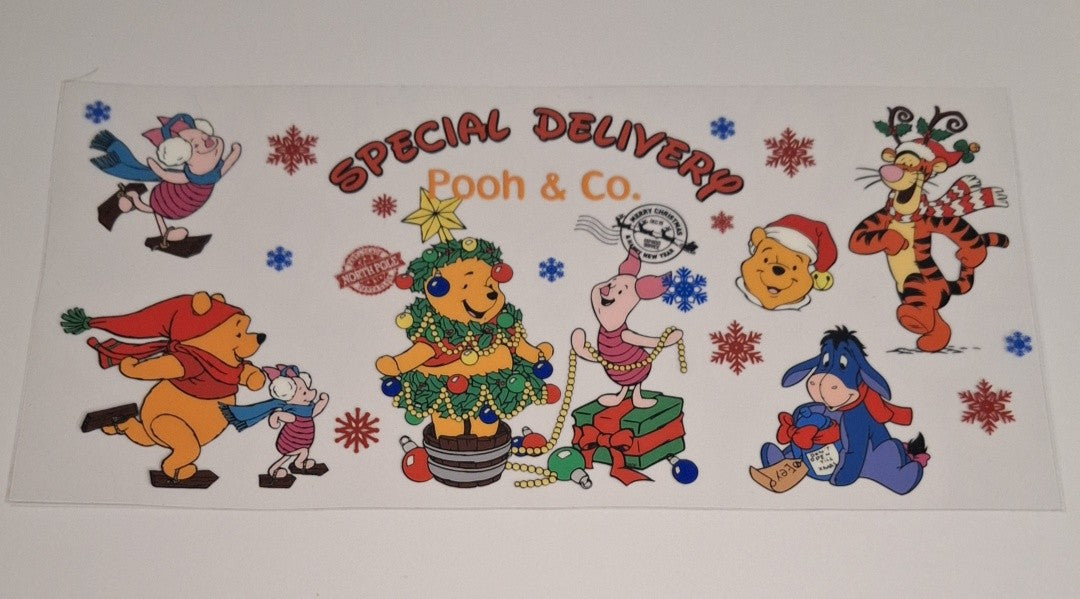 Pooh bear special delivery 16oz libbey cup wrap