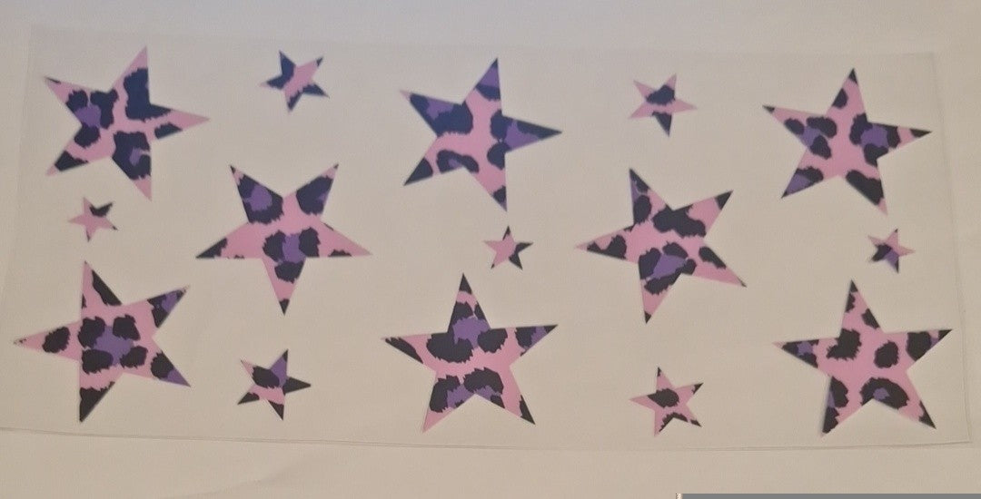 Leopard print stars 16oz libbey cup wrap