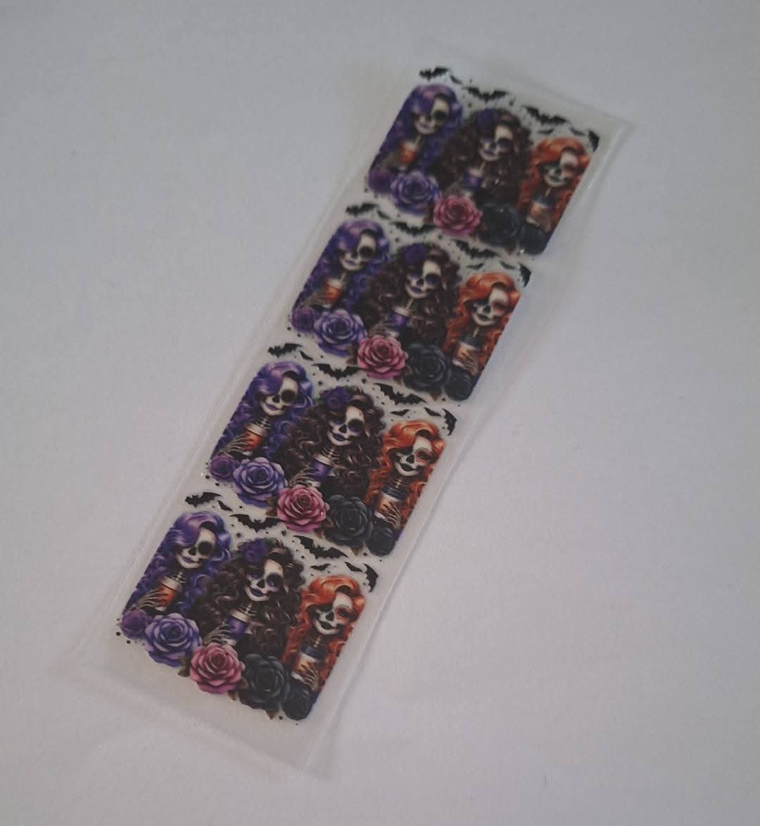Colourful Skeleton Ladies Pen/bookmark wrap