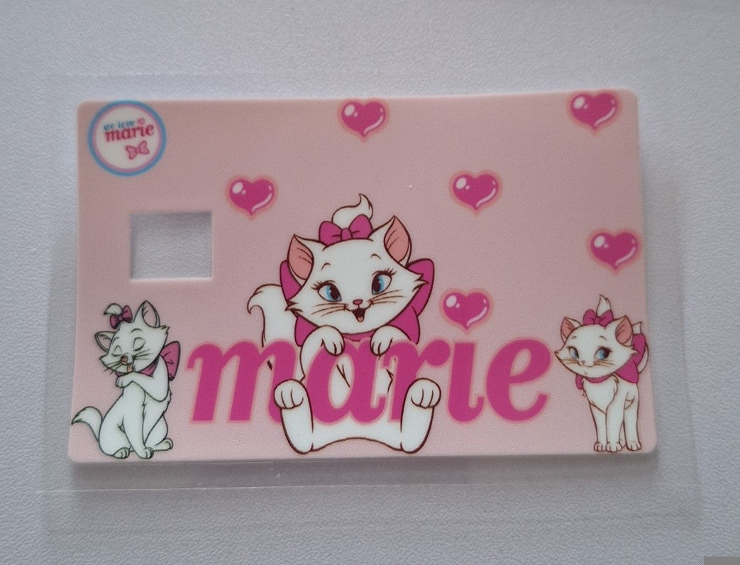 Marie cat pink Credit/bank card wrap