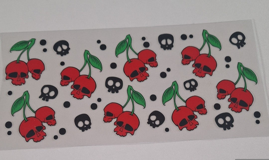 Cherry skulls 16oz Libbey Cup Wrap