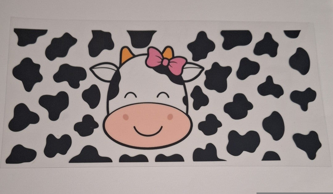 Cute cow animal print 16oz libbey cup wrap