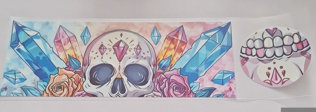 Skull with crystals 11oz Mug wrap & bottom