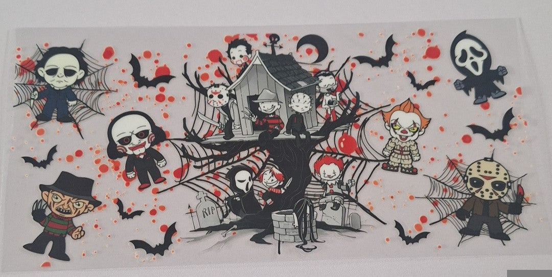 Cartoon halloween characters 16oz Libbey Cup Wrap