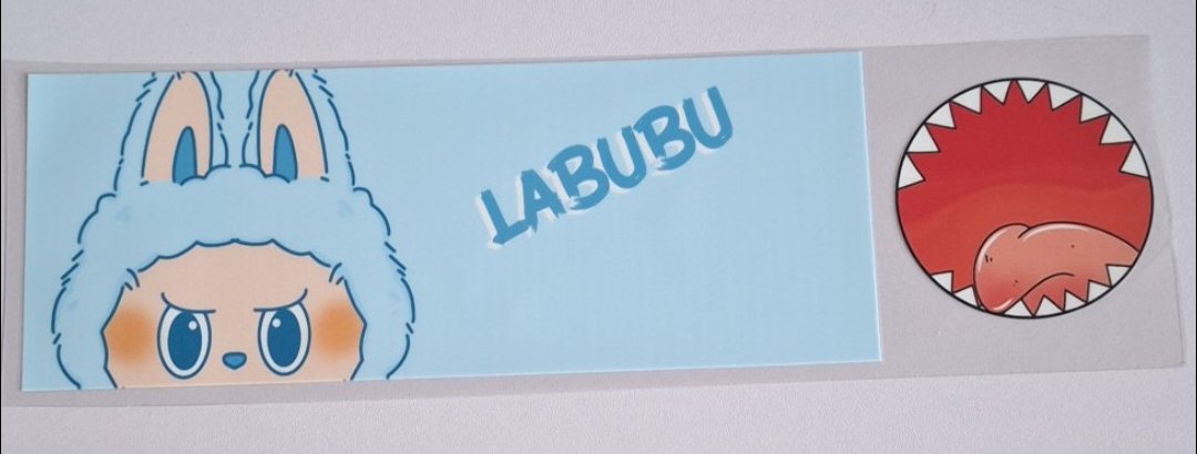 Labubu blue 11oz Mug wrap & bottom