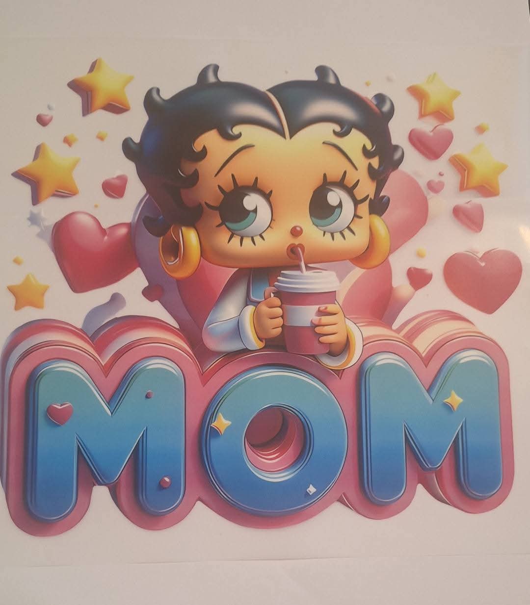 Betty boop mom dtf large Heat transfer