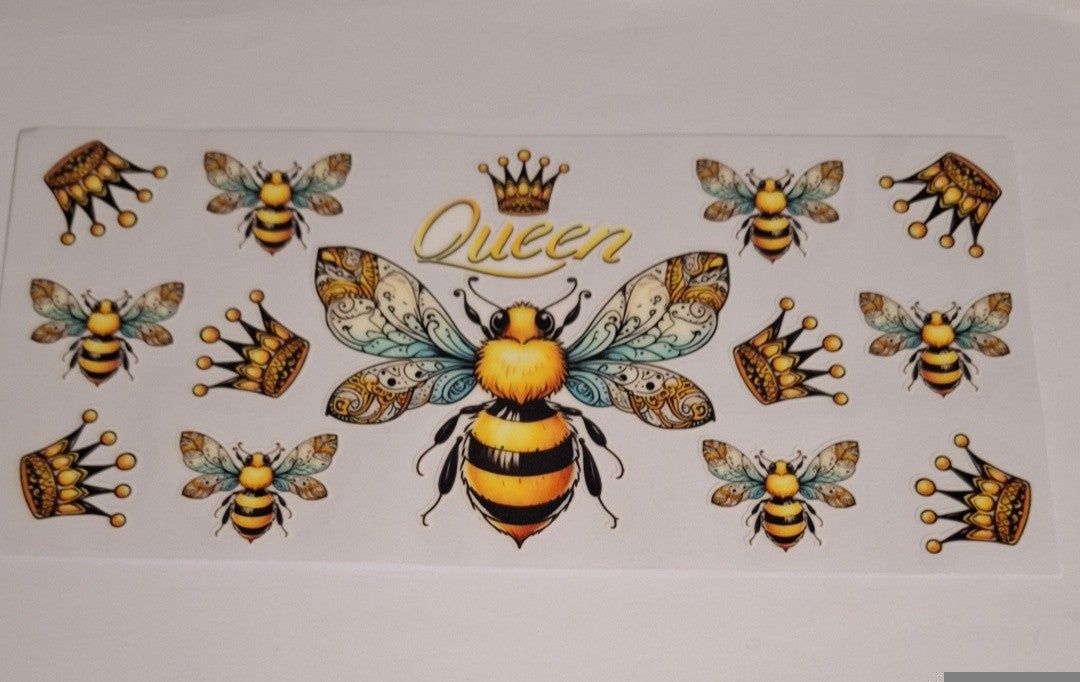 Queen Bee Glow in the dark 16oz libbey cup wrap