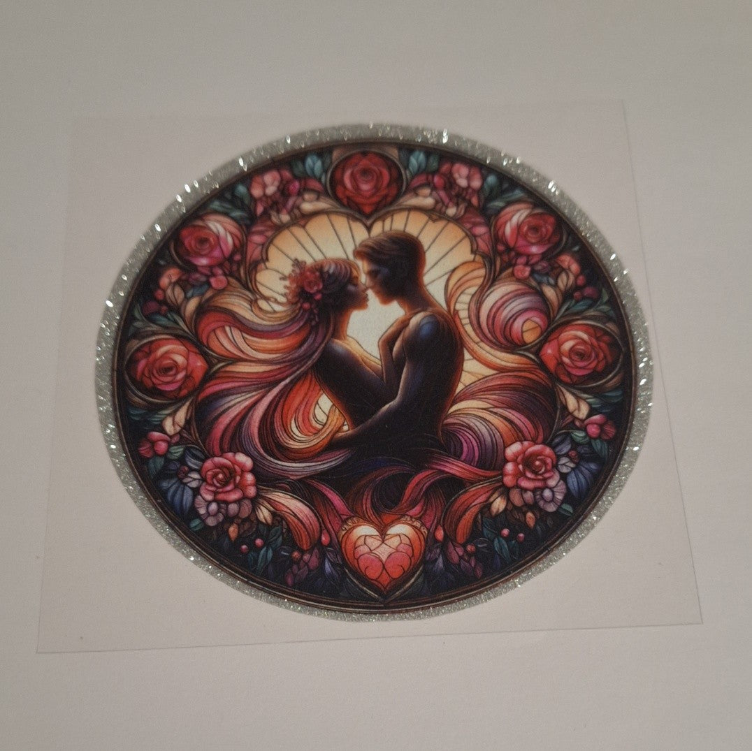 Love related Uvdtf Glitter Decals