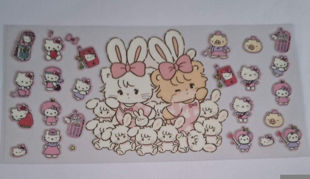 Hk & cute animals 16oz libbey cup wrap