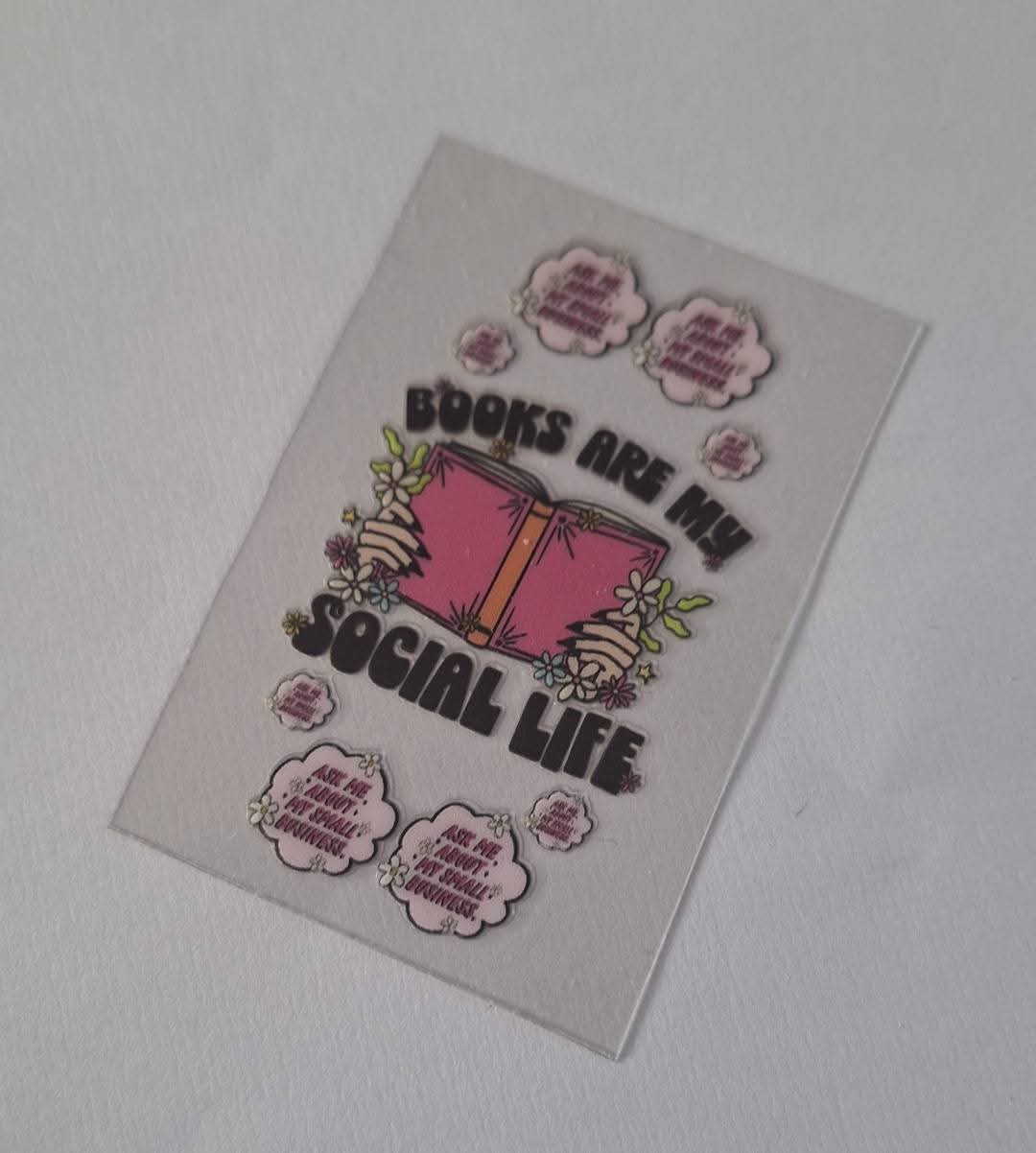 Books Are My Social Life Motel Keychain Decal