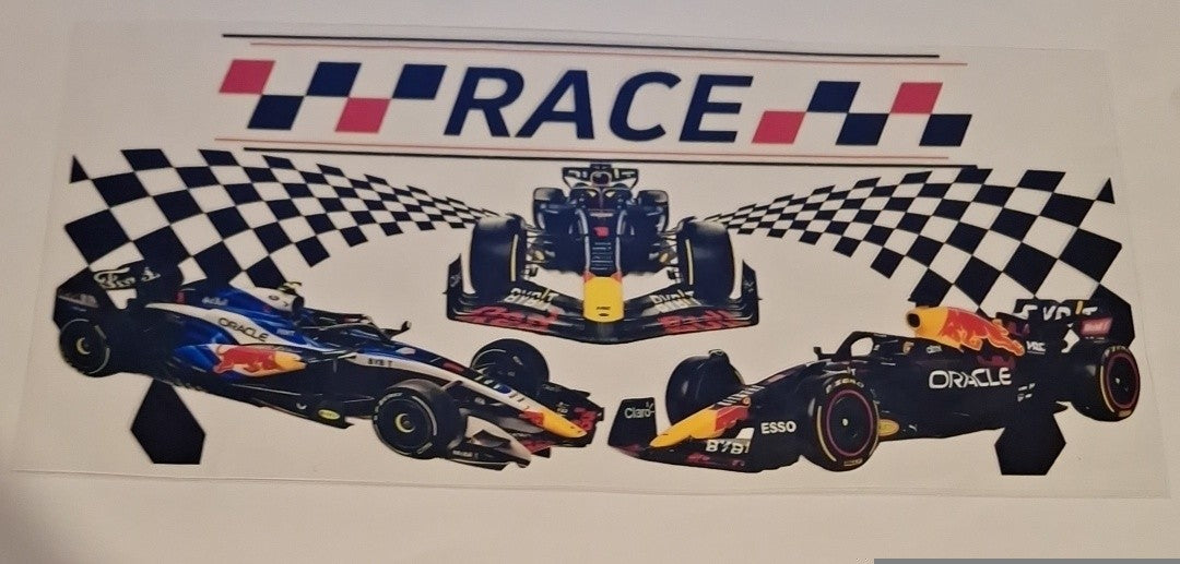 Formula racing 16oz libbey cup wrap