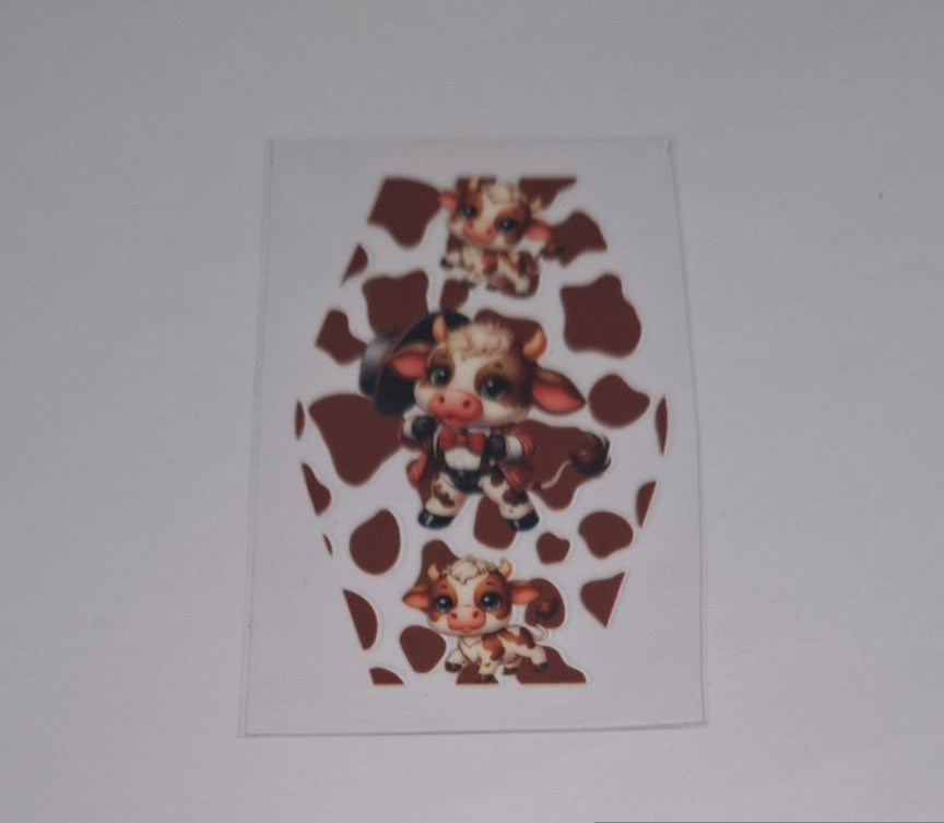 Cow print brown Motel keychain Decals