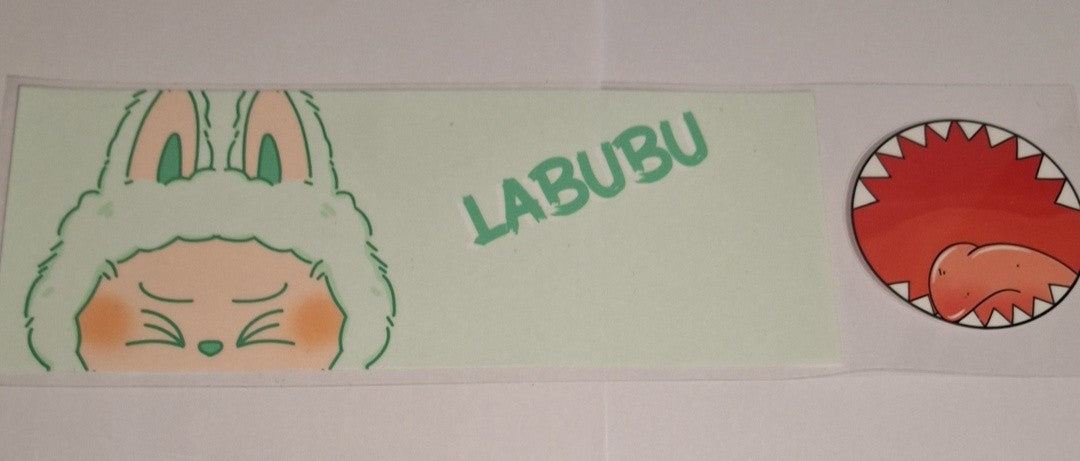 Labubu mint green 11oz Mug wrap and bottom