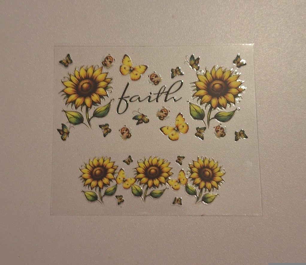 Faith sunflower Mini stanley cup keychain wrap