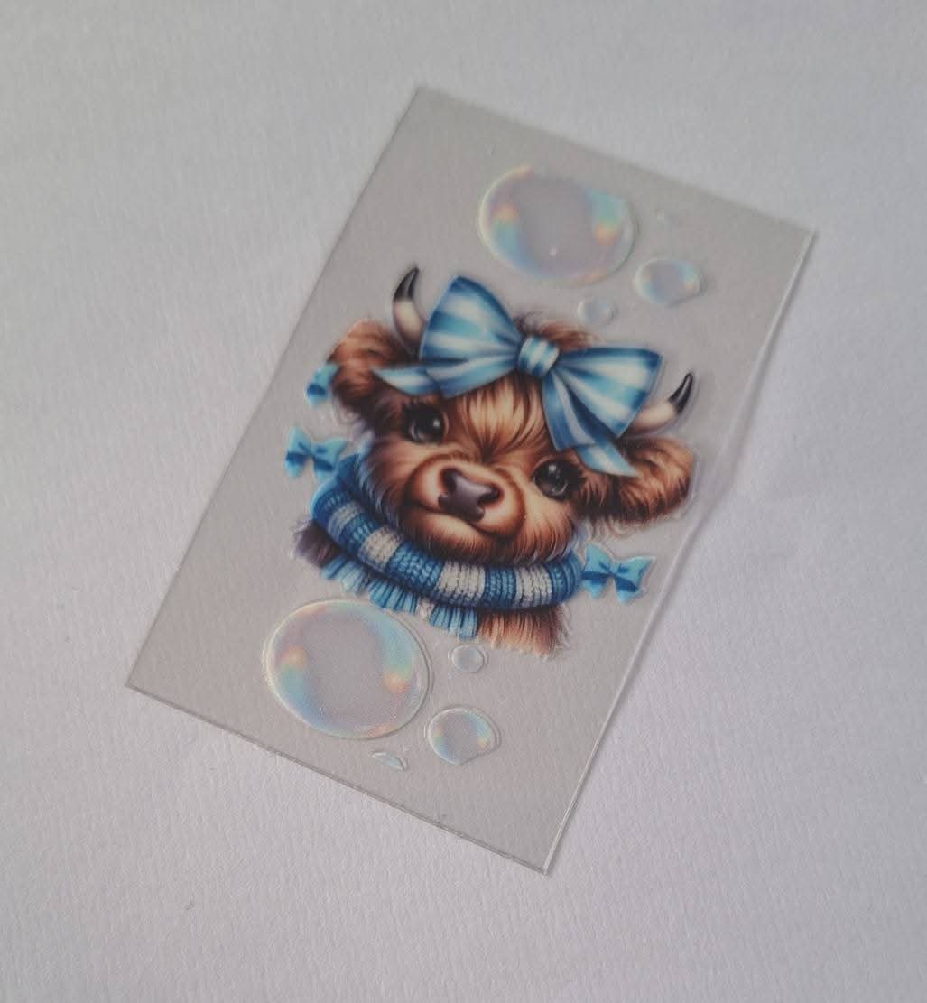 Bubbles Cow Motel Keychain Decal