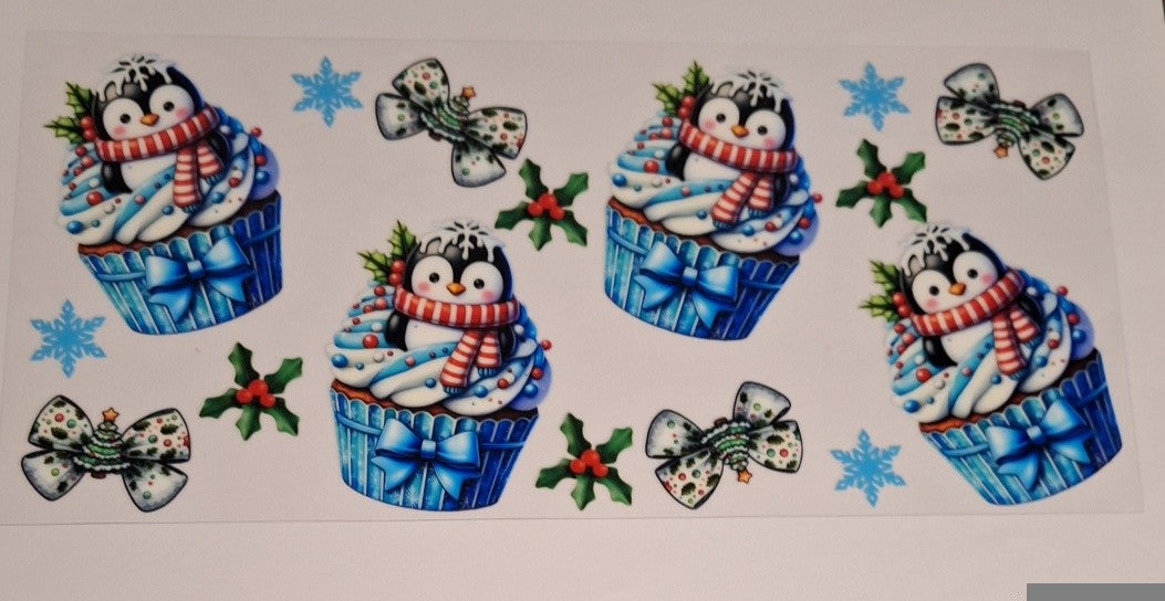 Penguin cupcakes 16oz libbey cup wrap