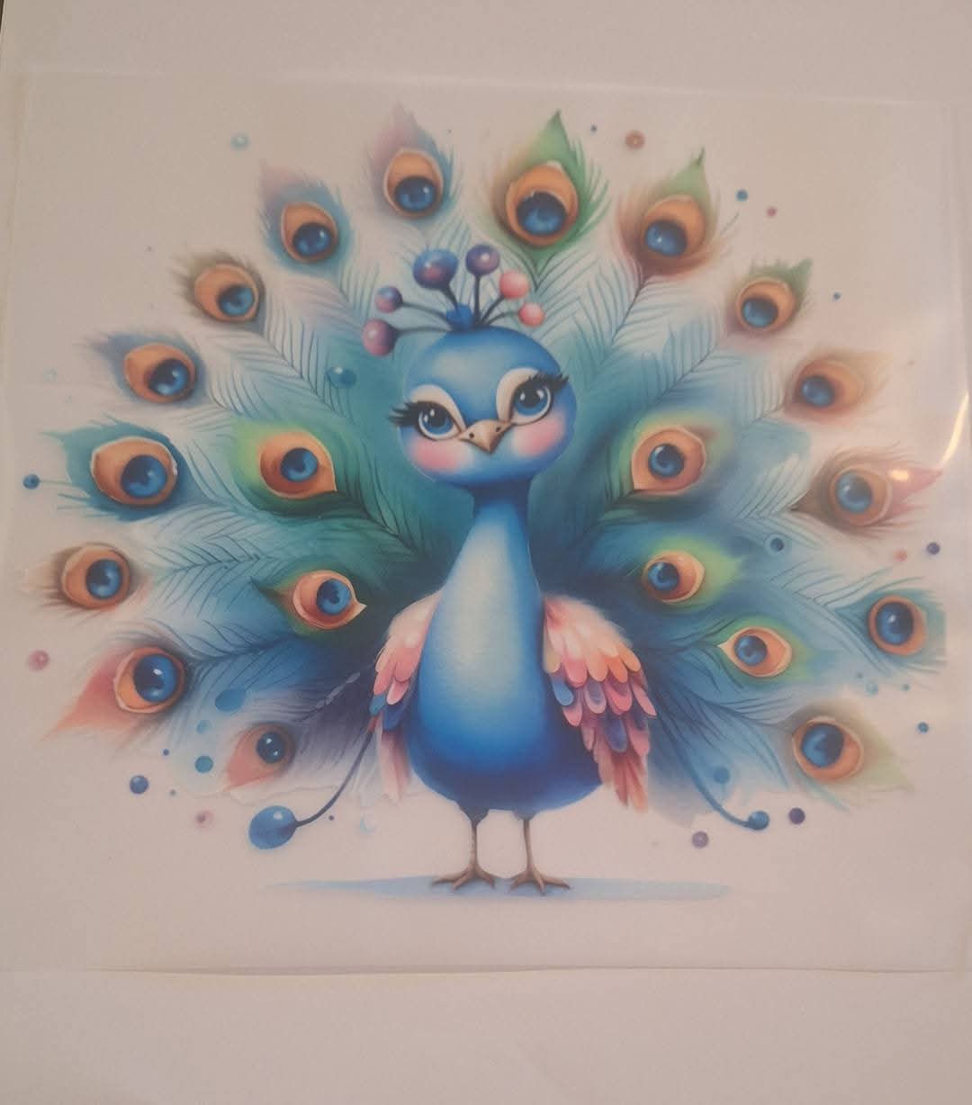 Peacock dtf large Heat transfer