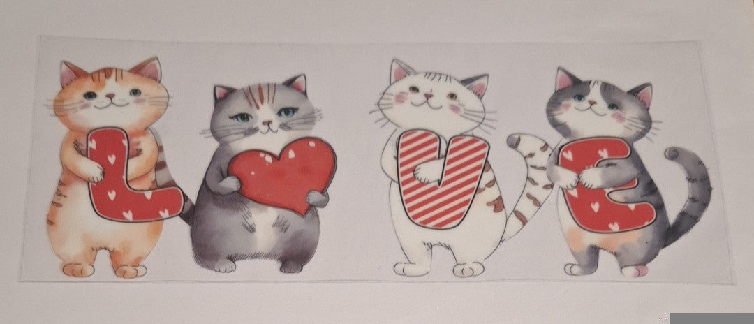 Cats with word love 11oz Mug wrap