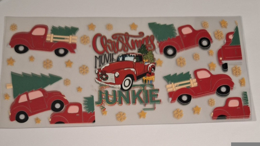 Christmas movie junkie 16oz libbey cup wrap