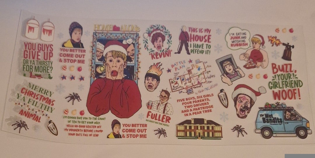 Home alone 16oz libbey cup wrap