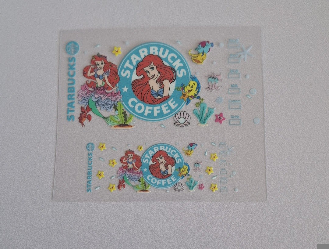 Sbucks ariel Mini stanley cup keychain wrap