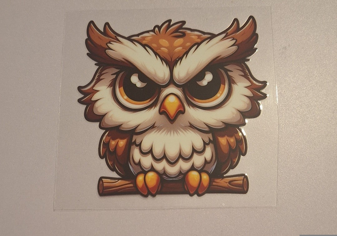 Angry owl Uvdtf decals