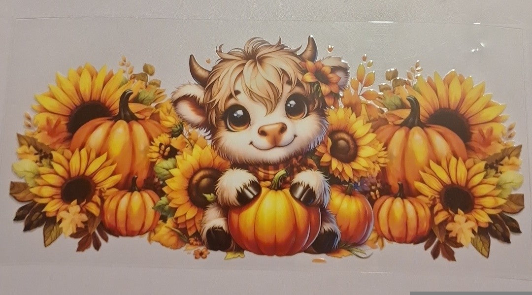 Pumpkin cow 16oz Libbey Cup Wrap