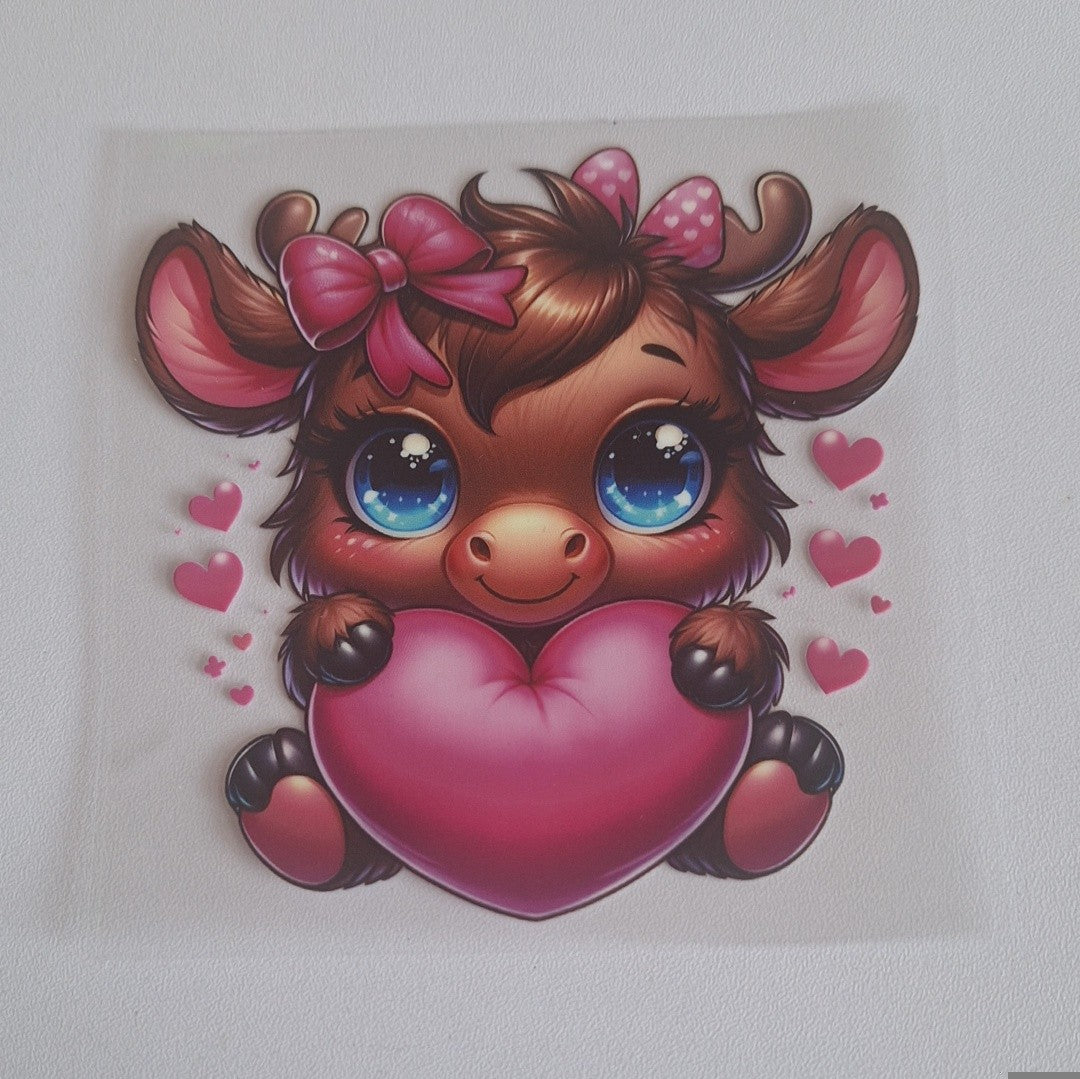 Cute animal with heart Uvdtf decals