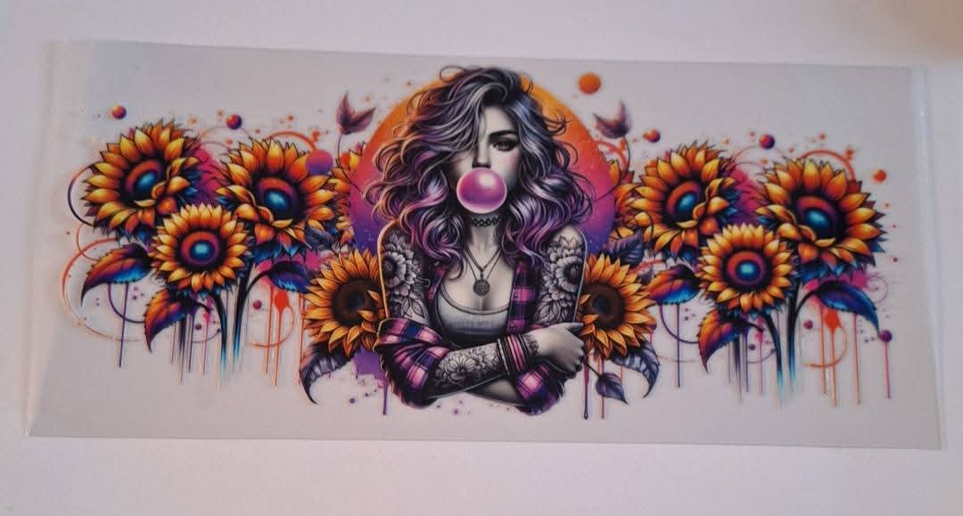 Bubblegum Lady Tattoo 16oz libbey cup wrap