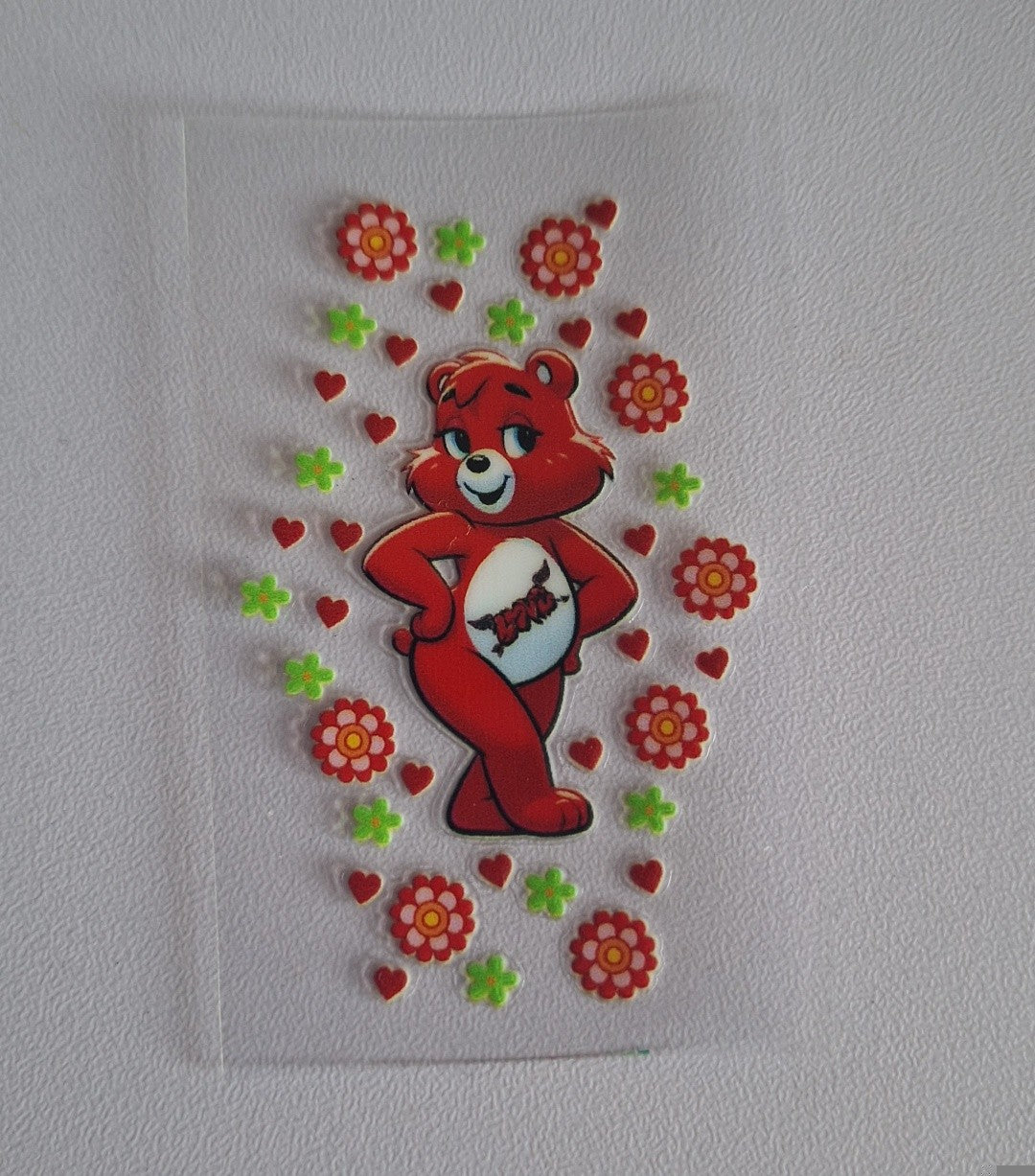 Red bear Motel Keychain Decal