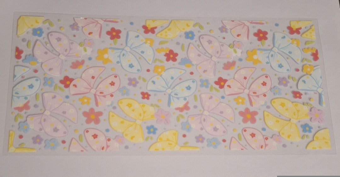 Pastel bows 16oz libbey cup wrap