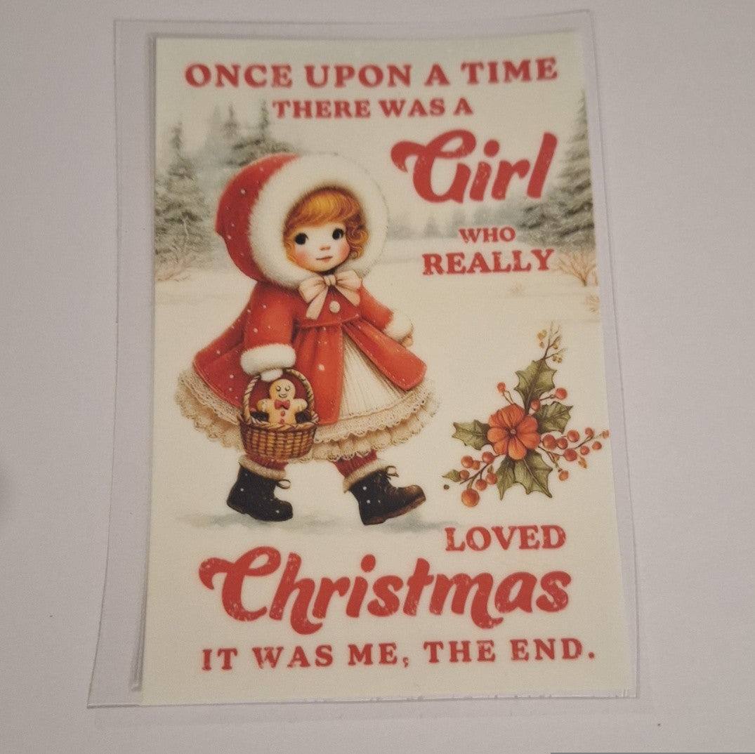 Once upon a time there was a girl who really loved christmas Uvdtf pocket Size Decals