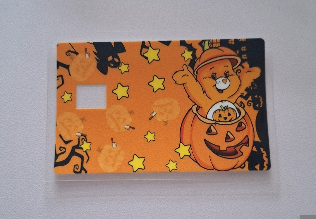 Pumpkin care bear Credit/bank card wrap