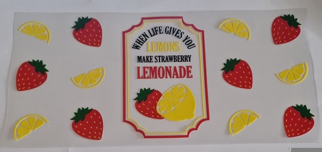When life gives you lemons make strawberry lemonade 16oz libbey cup wrap