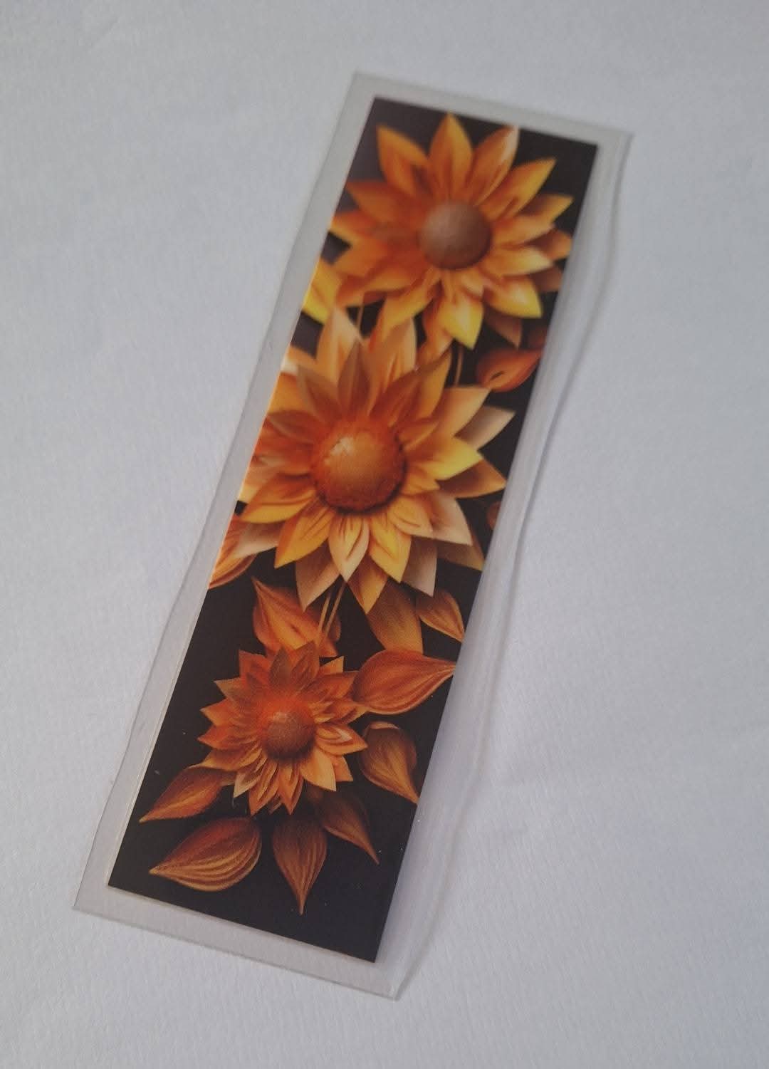 Yellow/ Orange Flowers Pen/bookmark wrap