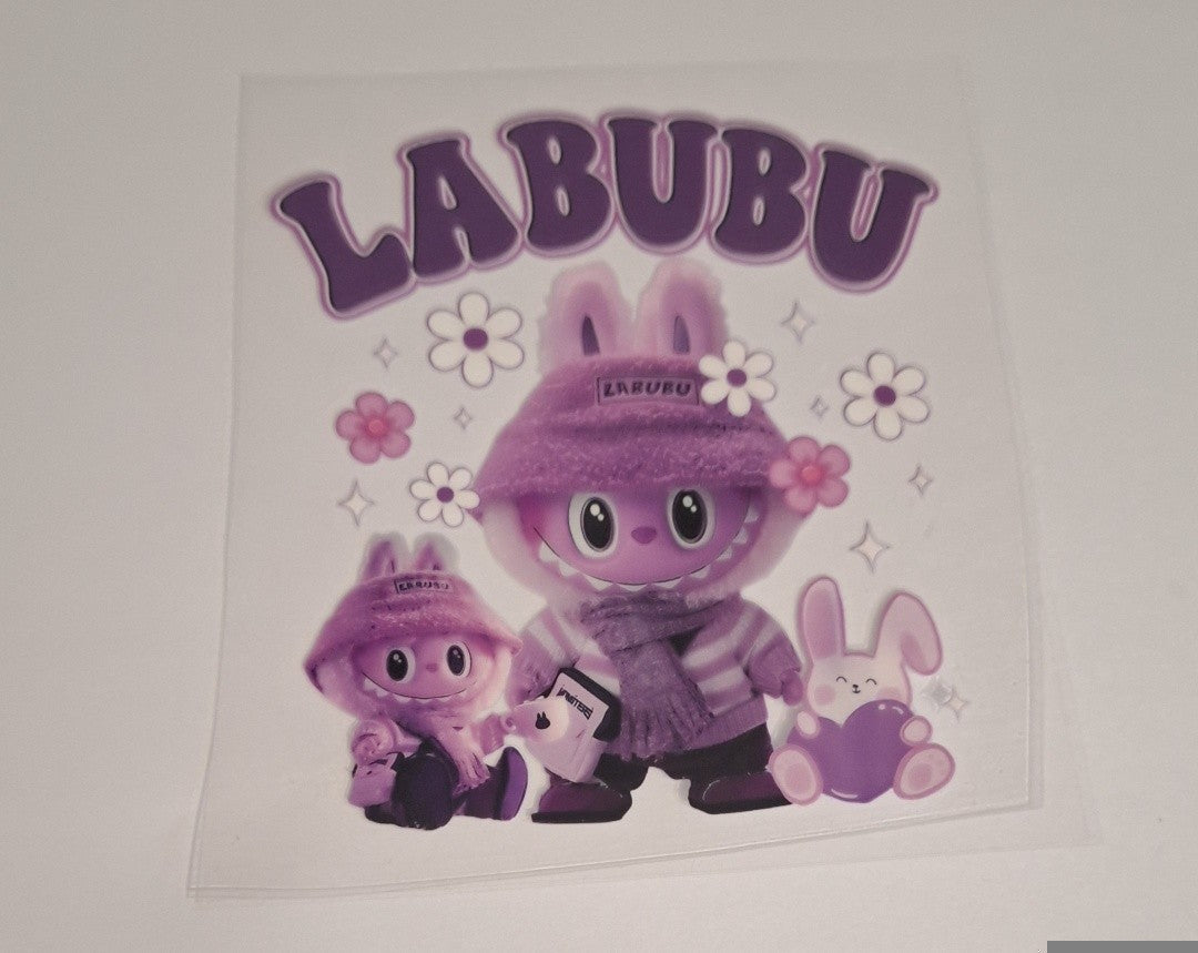 Labubu purple Uvdtf pocket Size Decals